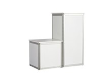 Platform, alu profile w/ white side and top plates, H: 50 W: 50 D: 50 cm