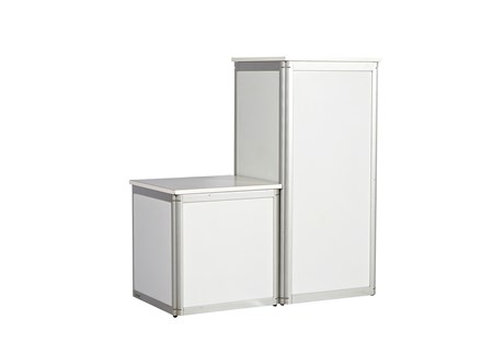 Platform, alu profile w/ white side and top plates, H: 50 W: 50 D: 50 cm